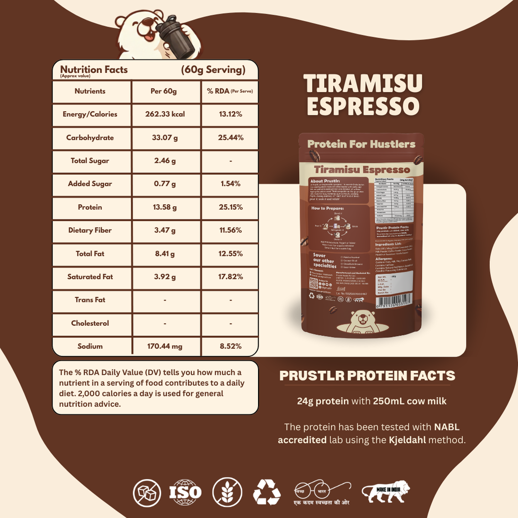 Nutritional Facts of Tiramisu gluten-free oats