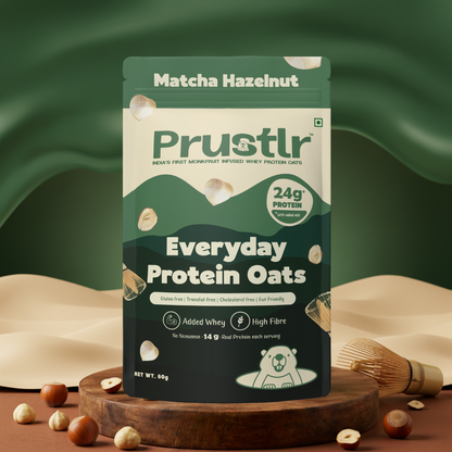 Matcha Hazelnut protein oats for Hustlers